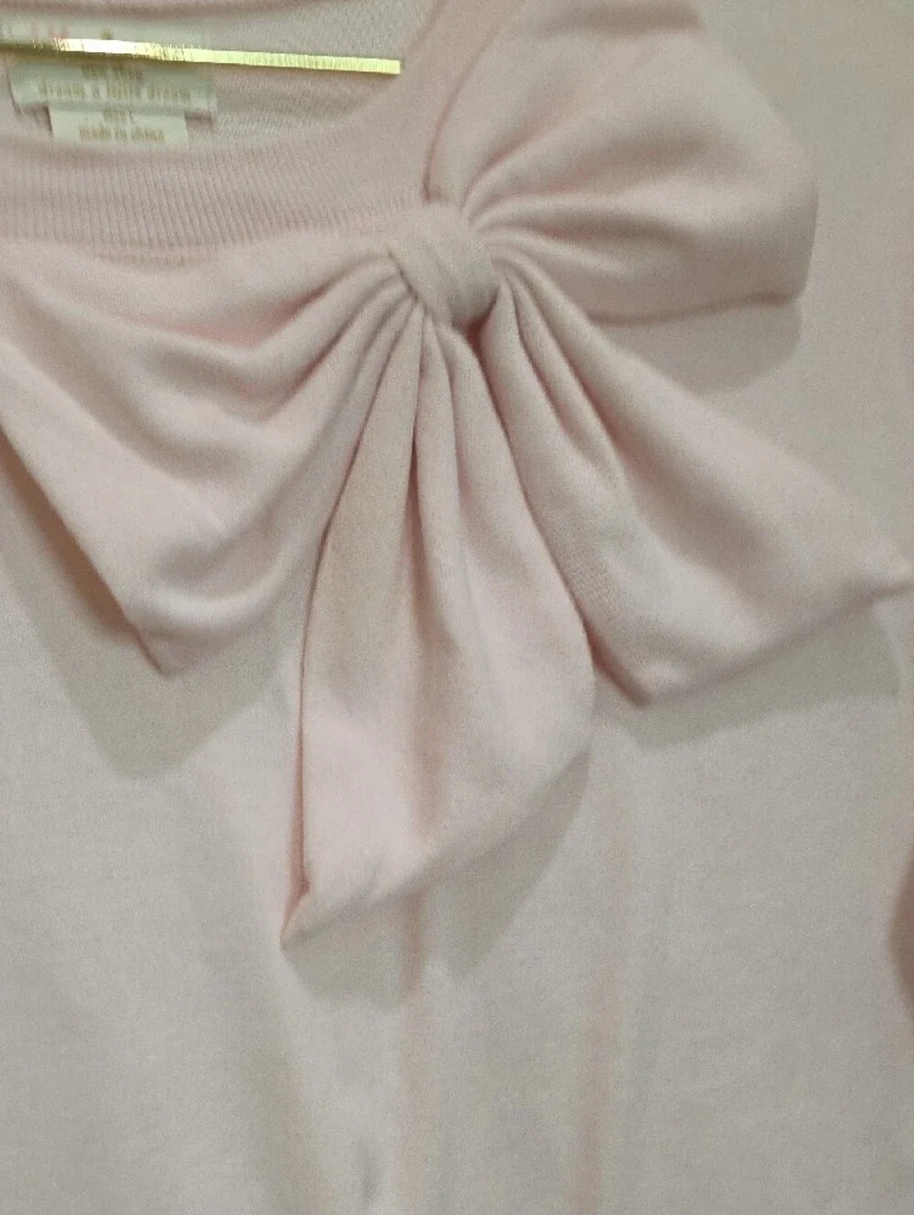 kate spade Pale Pink Bow-Accent Layered Sweatshirt Size 1 Small Relaxes